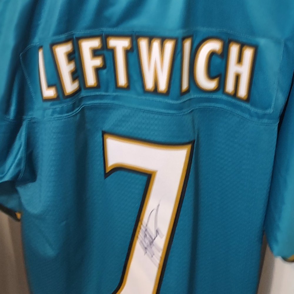 Byron Leftwich AUTOGRAPHED SIGNED Jersey Jaguars NEW Tags RARE HTF L +2 Length